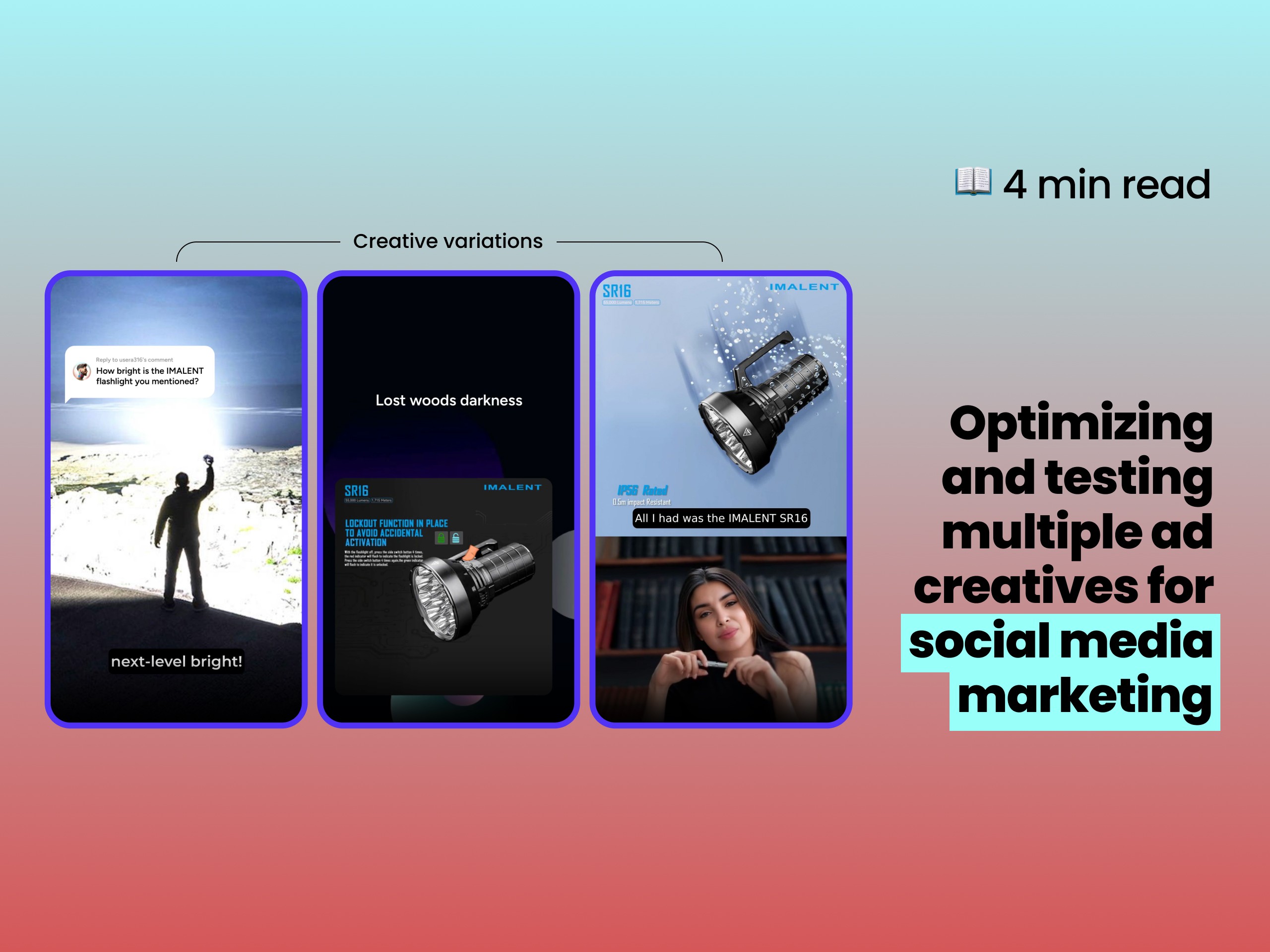 Optimizing and testing multiple ad creatives for social media marketing