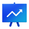Blaues Symbol für eine positive Statistik