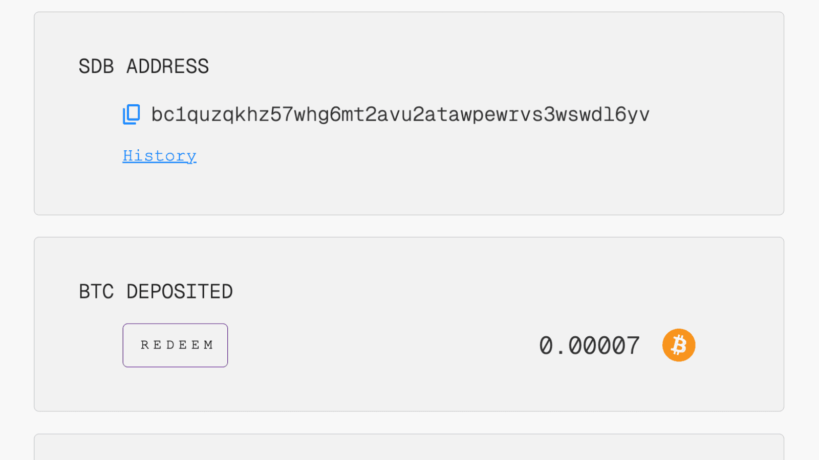 Redeem BTC