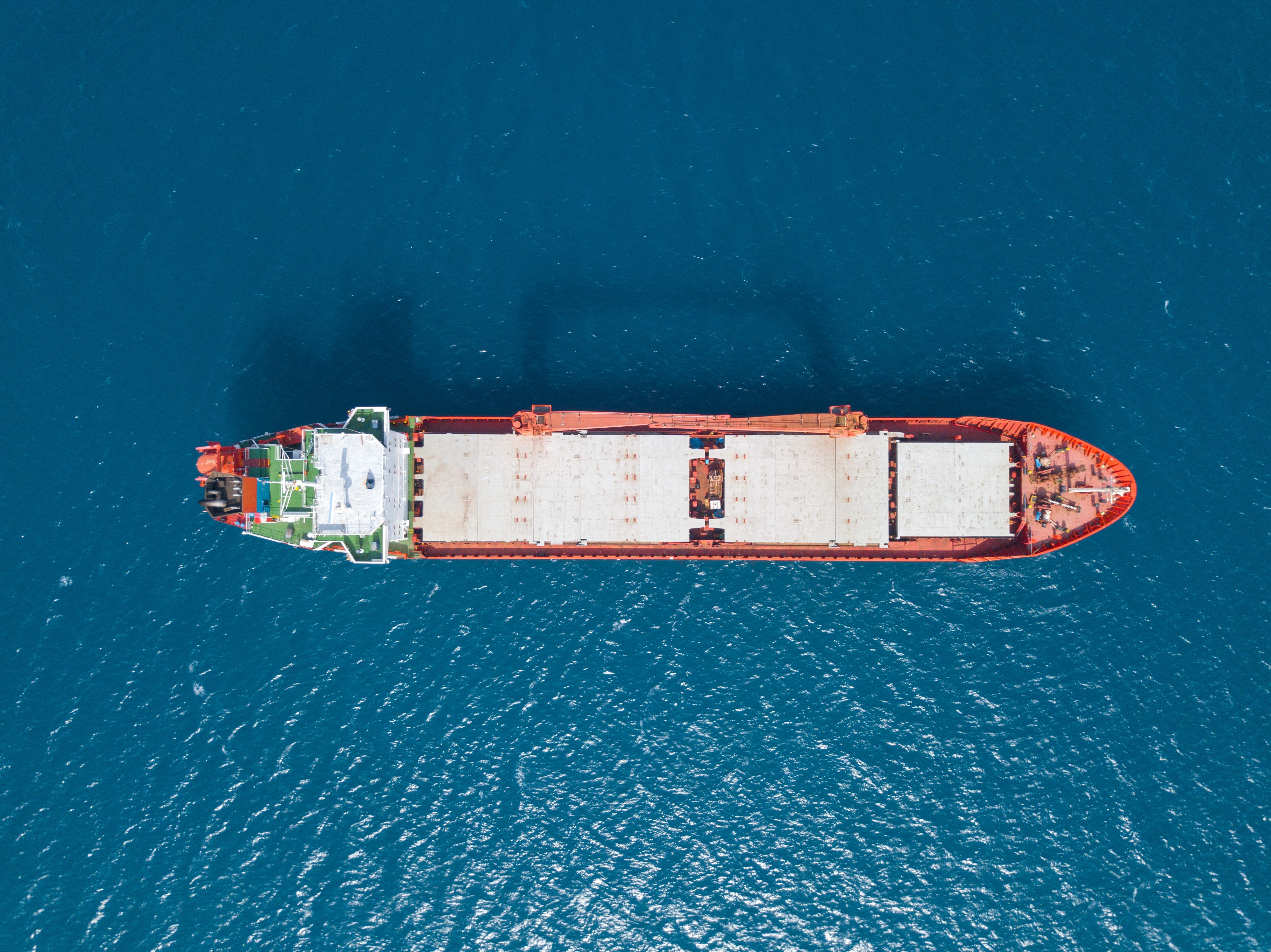 Vessel at sea from above